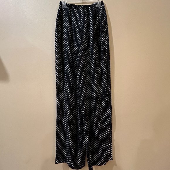 Blue and White PokaDot Flowy Pants - Picture 5 of 8